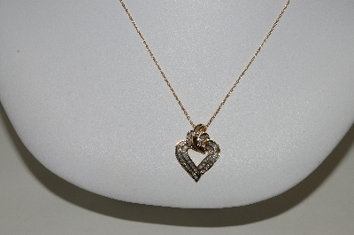 +MBA #80-053  "14K Yellow Gold Fancy Heart Diamond Pendant With 18" Chain