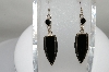 +MBA #80-109  Sterling Fancy Cut Black Onyx Earrings