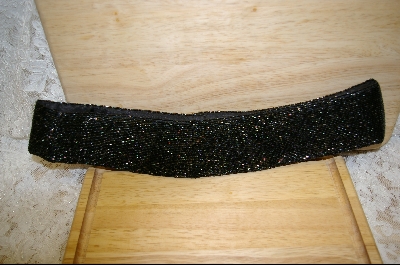 +MBA #HBM-1   "1980's Hand Beaded Black & Multi Colored Belt