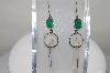 +MBA #80--113  Sterling Clear Quartz  Crystals & Emerald Earrings