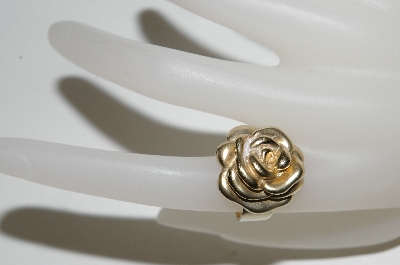 +MBA #81-226   14K Yellow Gold Satin & Polished Rose Ring