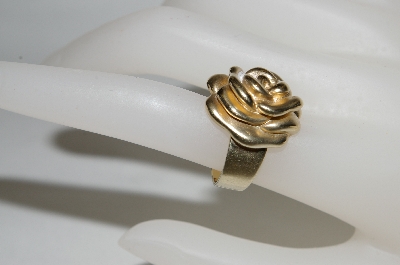 +MBA #81-226   14K Yellow Gold Satin & Polished Rose Ring