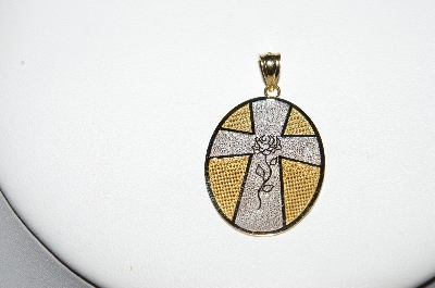 +MBA #80-045  14K Yellow & White Gold "Serenity Prayer" Pendant