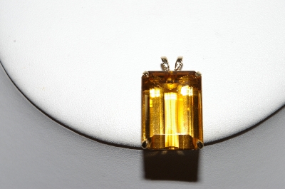 +MBA #81-254     14k Yellow Gold Large Square Cut Citrine Pendant