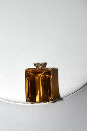 +MBA #81-254     14k Yellow Gold Large Square Cut Citrine Pendant