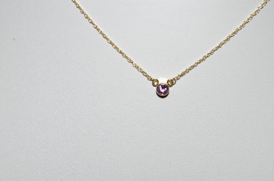 +MBA #81-242  10k Yellow Gold Childs Round Cut Amethyst Necklace