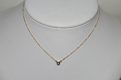 +MBA #81-242  10k Yellow Gold Childs Round Cut Amethyst Necklace