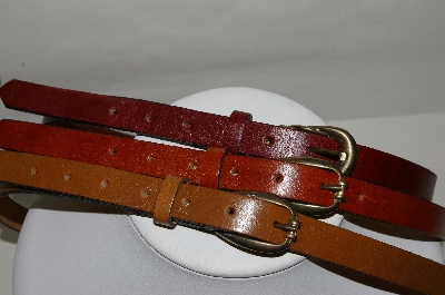 +MBA #82-0125  "Set Of 3 Leather Land "Skinny" Belts