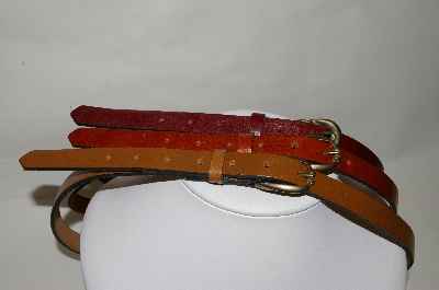 +MBA #82-0125  "Set Of 3 Leather Land "Skinny" Belts