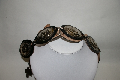 +MBA #81-104  "Chambers  Black Leather Hip Belt With Oval Concho's