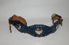 +MBA #81-052  "Chambers Blue Leather Double Buckle Belt