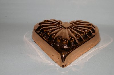 +MBA #81-194   Vintage Heart Shaped Copper Jello Mold