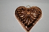 +MBA #81-194   Vintage Heart Shaped Copper Jello Mold