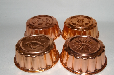 +MBA #81-175  " Set Of 4 Small Round Unlined Copper Jello Molds