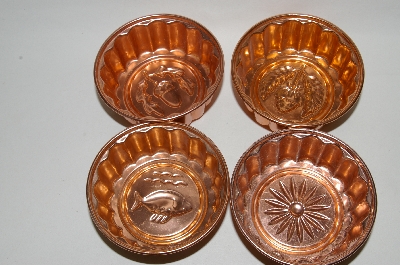 +MBA #81-175  " Set Of 4 Small Round Unlined Copper Jello Molds