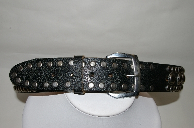 +MBA #82-086  "From The 1970's Studded  Black Leather Belt