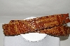 +MBA #82-091  "1980's Tan Hand Tooled & Whip Stitched Leather Belt