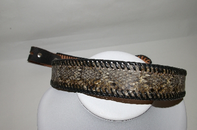 +MBA #82-100  "Custom Made 1 Of A Kind Rattlesnake & Leather Belt