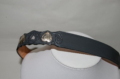 +MBA #82-079  "Silver Creek Collection Grey Hand Tooled Leather Belt