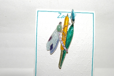 +MBA #82-066  Zarah Sterling Hand Enameled Dragonfly Pin