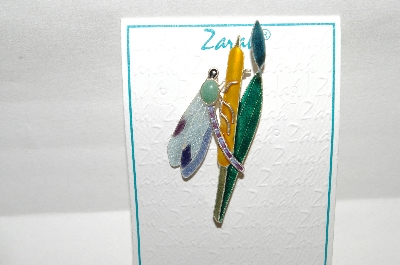 +MBA #82-066  Zarah Sterling Hand Enameled Dragonfly Pin