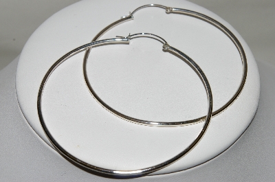 +MBA #84-175   Pair Of Large Sterling Hoops