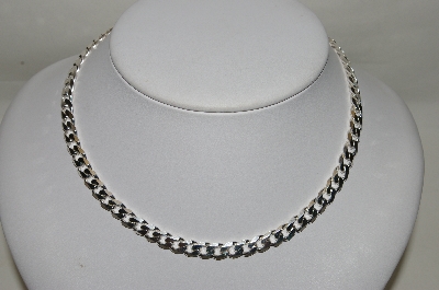+MBA #84-091   Sterling 16" Heavy Curb Link Necklace