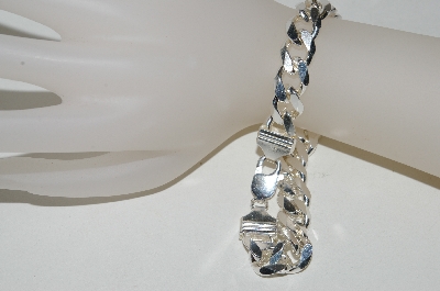 +MBA #84-084   Sterling "Heavy" 8" Curb Link Bracelet