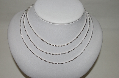 +MBA #86-064   Set Of 3 Sterling Bead Chain Necklaces 