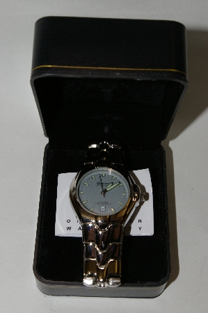 +MBA #85-092  Genevex Men's "Grey Face" Stainless Steel Watch