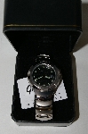 +MBA #85-103  " Genevex Men's "Black Face" Stainless Steel Watch