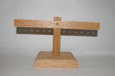 +MBA #85-020   " Oak Hand Made Earring Stand