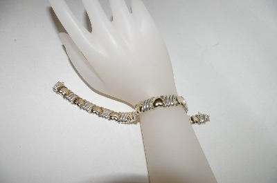 +MBA #85-238  Sterling & 14K Yellow Gold Heart Bracelet
