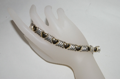 +MBA #85-238  Sterling & 14K Yellow Gold Heart Bracelet
