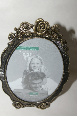 +Oval Brass Cast "Rose" Picture Frame