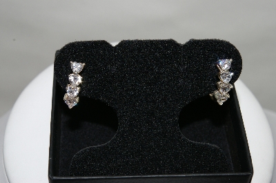 +MBA #85-251  Sterling White CZ Heart Earrings