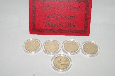 +MBA #85-261 "Set Of  5 2004  24KT Denver Mint State Quarters