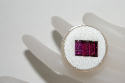 +MBA #85-161   "Set Of Three Long Square Cut Rhodolite Gemstones