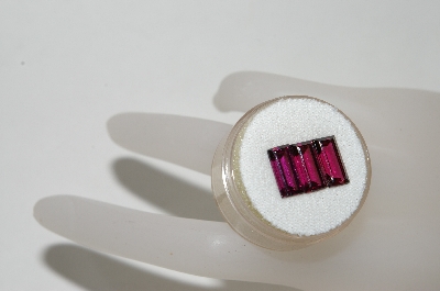 +MBA #85-161   "Set Of Three Long Square Cut Rhodolite Gemstones
