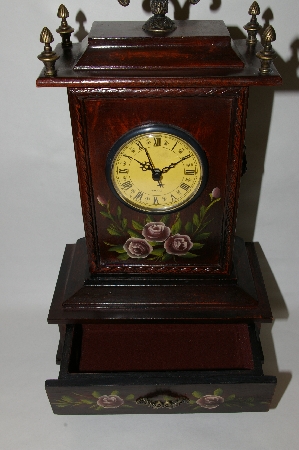 +MBA #85-080   " Hand Painted Old Fashioned Wooden  Clock
