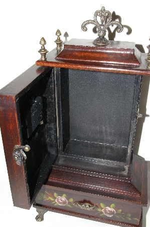 +MBA #85-080   " Hand Painted Old Fashioned Wooden  Clock