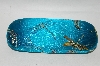 "SOLD"  Blue Silk Dragonfly Hard Eye Glass Case