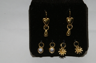 +MBA #86-084   14K Plated Heart Earrings With Charms