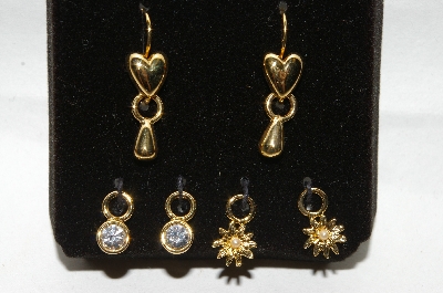 +MBA #86-084   14K Plated Heart Earrings With Charms