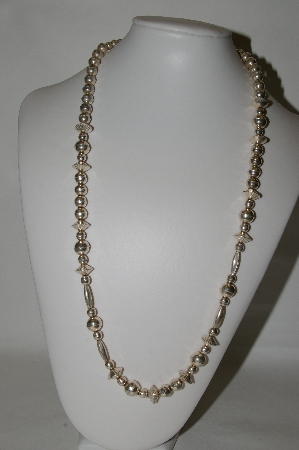 +MBA #87-224   Sterling Native American Bead Necklace