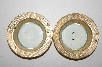 +MBA #86-075  Vintage Brass & Glass Coasters