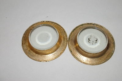 +MBA #86-075  Vintage Brass & Glass Coasters