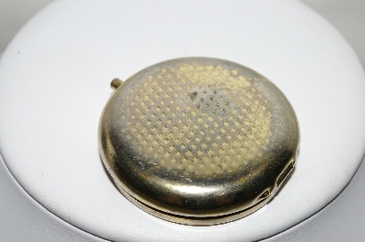 +MBA #87-160  "Vintage Pink & Gold Tone Round Pill Box