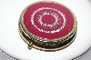 +MBA #87-160  "Vintage Pink & Gold Tone Round Pill Box