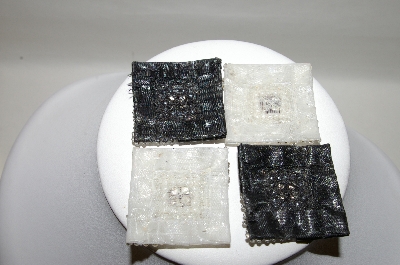 +MBA #89-129  "Set Of 4 Sew On Bead, Faux Pearl & Rhinestone Appliques